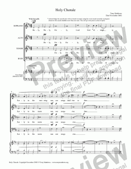 page one of Holy Chorale (A-cappella SATB + Rehearsal Piano)
