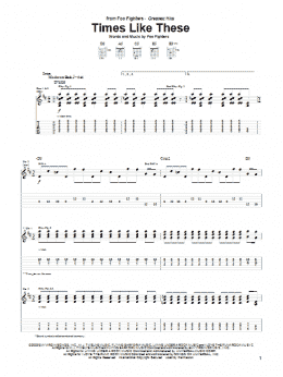 page one of Times Like These (Guitar Tab)