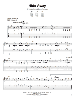 page one of Hide Away (Easy Guitar Tab)