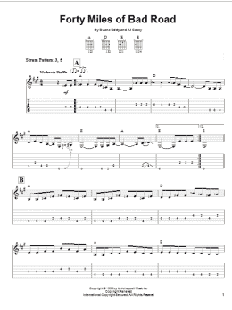 page one of Forty Miles Of Bad Road (Easy Guitar Tab)
