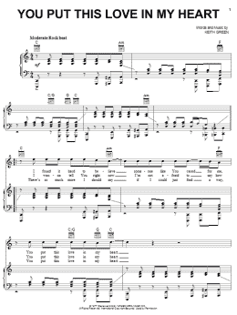 page one of You Put This Love In My Heart (Piano, Vocal & Guitar Chords (Right-Hand Melody))