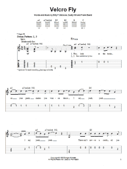 page one of Velcro Fly (Easy Guitar Tab)