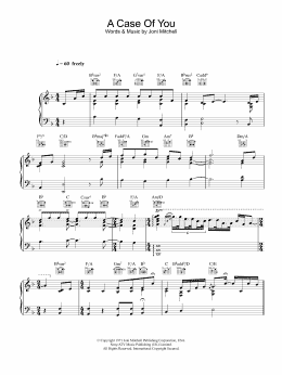 page one of A Case Of You (Piano, Vocal & Guitar Chords)