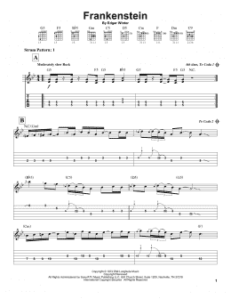 page one of Frankenstein (Easy Guitar Tab)