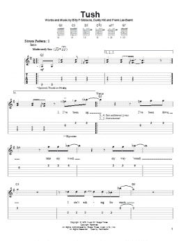 page one of Tush (Easy Guitar Tab)