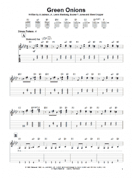 page one of Green Onions (Easy Guitar Tab)