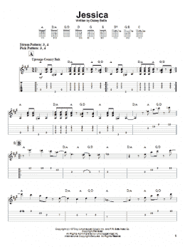 page one of Jessica (Easy Guitar Tab)