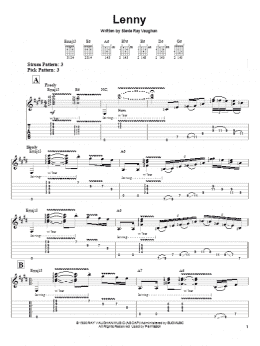 page one of Lenny (Easy Guitar Tab)