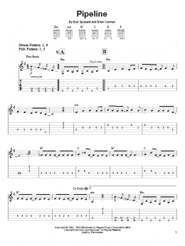 page one of Pipeline (Easy Guitar Tab)