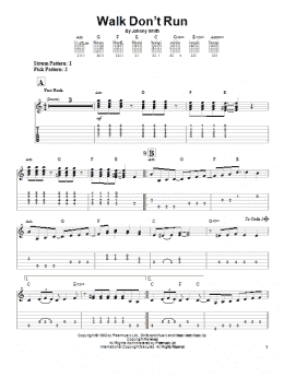 page one of Walk Don't Run (Easy Guitar Tab)