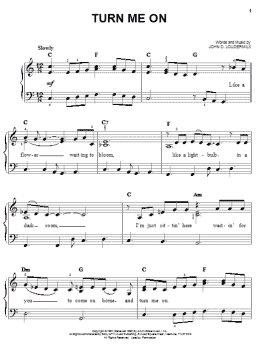 page one of Turn Me On (Easy Piano)
