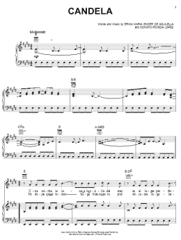 page one of Candela (Piano, Vocal & Guitar Chords (Right-Hand Melody))