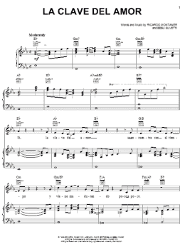 page one of La Clave Del Amor (Piano, Vocal & Guitar Chords (Right-Hand Melody))