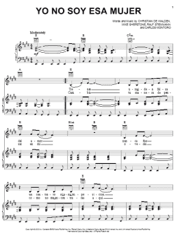 page one of Yo No Soy Esa Mujer (Piano, Vocal & Guitar Chords (Right-Hand Melody))