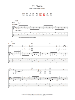 page one of To Sheila (Guitar Tab)