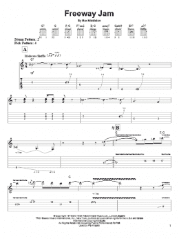 page one of Freeway Jam (Easy Guitar Tab)