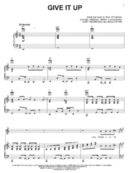 page one of Give It Up (Piano, Vocal & Guitar Chords (Right-Hand Melody))