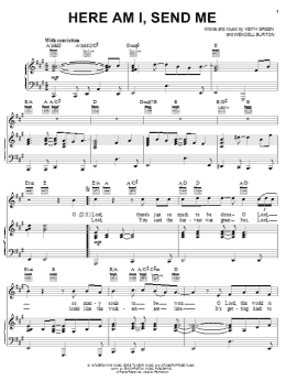 page one of Here Am I, Send Me (Piano, Vocal & Guitar Chords (Right-Hand Melody))
