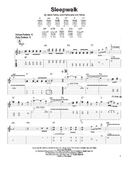 page one of Sleepwalk (Easy Guitar Tab)