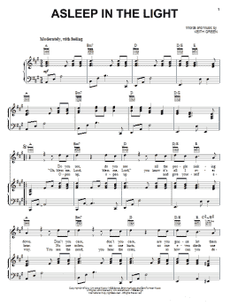 page one of Asleep In The Light (Piano, Vocal & Guitar Chords (Right-Hand Melody))