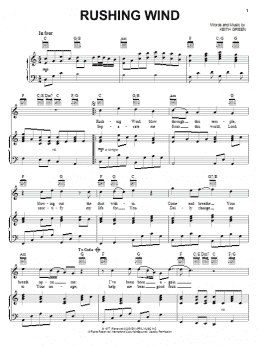 page one of Rushing Wind (Piano, Vocal & Guitar Chords (Right-Hand Melody))