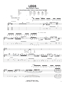 page one of Legs (Guitar Tab)