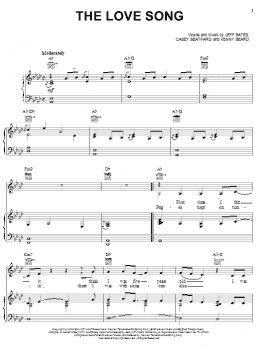 page one of The Love Song (Piano, Vocal & Guitar Chords (Right-Hand Melody))
