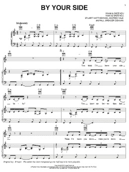 page one of By Your Side (Piano, Vocal & Guitar Chords (Right-Hand Melody))