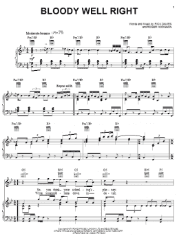page one of Bloody Well Right (Piano, Vocal & Guitar Chords (Right-Hand Melody))