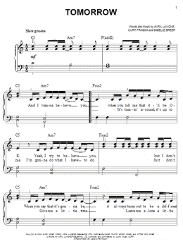 page one of Tomorrow (Easy Piano)
