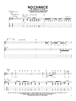 page one of No Chance (Guitar Tab)