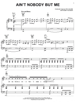 page one of Ain't Nobody But Me (Piano, Vocal & Guitar Chords (Right-Hand Melody))