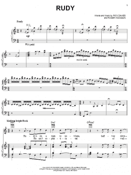 page one of Rudy (Piano, Vocal & Guitar Chords (Right-Hand Melody))