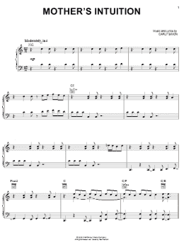 page one of Mother's Intuition (Piano, Vocal & Guitar Chords (Right-Hand Melody))