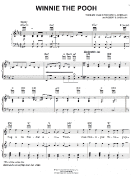 page one of Winnie The Pooh (from Piglet's Big Movie) (Piano, Vocal & Guitar Chords (Right-Hand Melody))