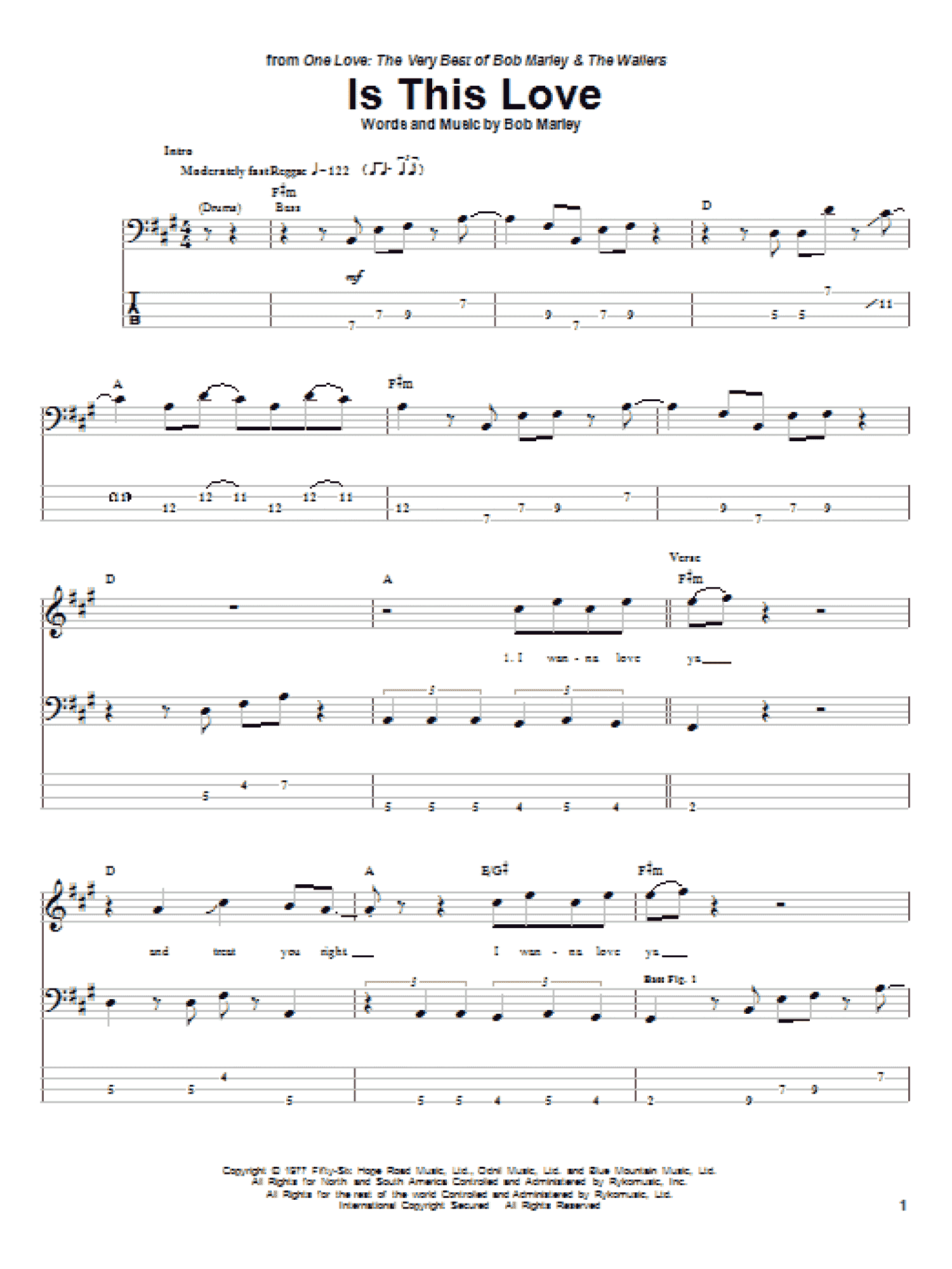 Is This Love (Bass Guitar Tab)