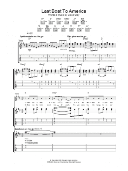 page one of Last Boat To America (Guitar Tab)