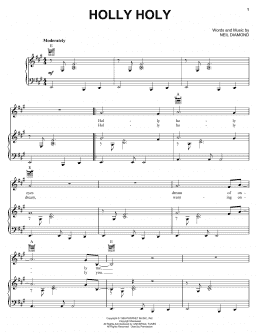 page one of Holly Holy (Piano, Vocal & Guitar Chords (Right-Hand Melody))