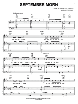 page one of September Morn (Piano, Vocal & Guitar Chords (Right-Hand Melody))