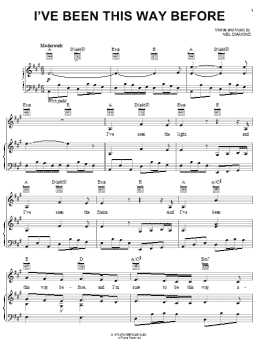page one of I've Been This Way Before (Piano, Vocal & Guitar Chords (Right-Hand Melody))