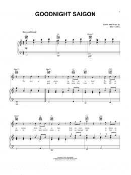 page one of Goodnight Saigon (Piano, Vocal & Guitar Chords (Right-Hand Melody))