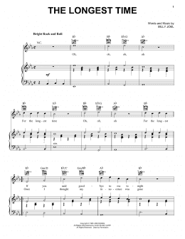 page one of The Longest Time (Piano, Vocal & Guitar Chords (Right-Hand Melody))