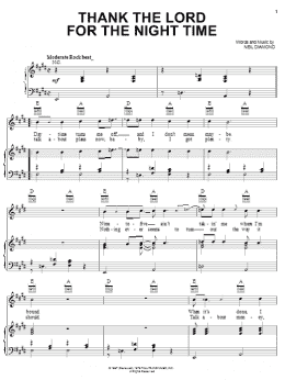 page one of Thank The Lord For The Night Time (Piano, Vocal & Guitar Chords (Right-Hand Melody))