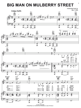 page one of Big Man On Mulberry Street (Piano, Vocal & Guitar Chords (Right-Hand Melody))