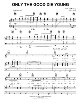 page one of Only The Good Die Young (Piano, Vocal & Guitar Chords (Right-Hand Melody))
