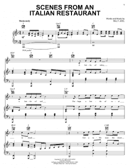 page one of Scenes From An Italian Restaurant (Piano, Vocal & Guitar Chords (Right-Hand Melody))