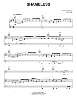 page one of Shameless (Piano, Vocal & Guitar Chords (Right-Hand Melody))