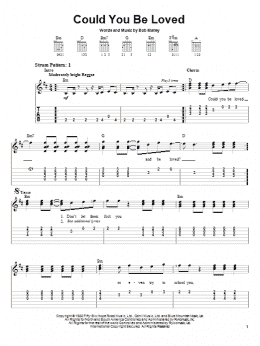 page one of Could You Be Loved (Easy Guitar Tab)