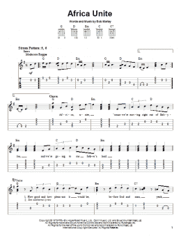 page one of Africa Unite (Easy Guitar Tab)