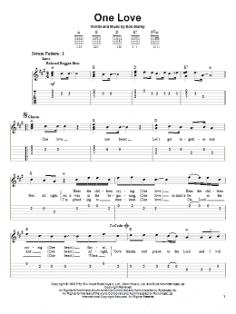 page one of One Love (Easy Guitar Tab)